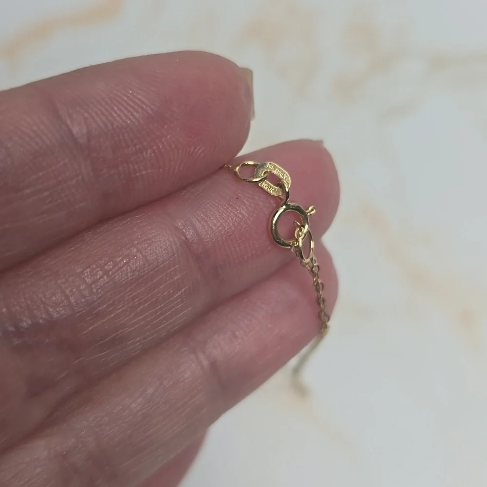 14k Gold Necklace Pilar Drop Pendant  New 16-18 Inch